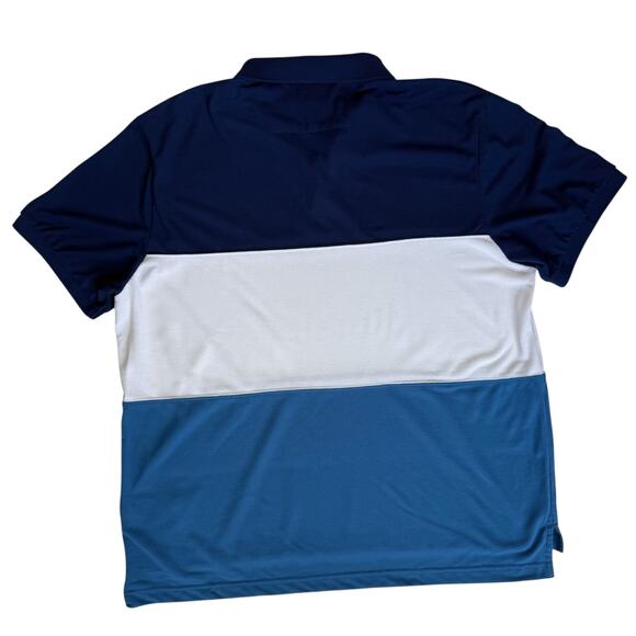 Chaps Mens Colorblock Polo Shirt XXL 2XL Blue White Classic Fit Casual Everyday - Picture 7 of 9